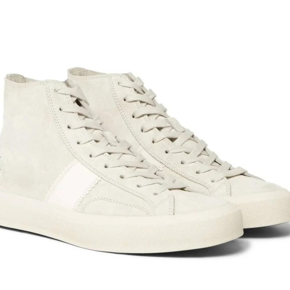 Tom Ford Cambridge White Suede High Top Sneakers US 10